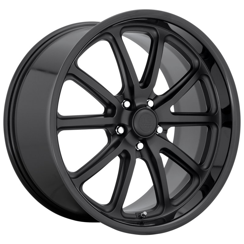 US Mag - U123 RAMBLER - Black - GLOSS BLACK MATTE BLACK - 20" x 10", 4 Offset, 5x114.3 (Bolt Pattern), 72.56mm HUB