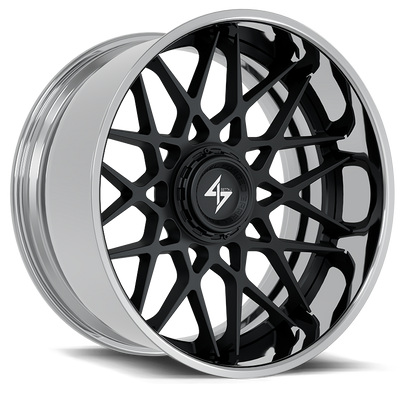 Sentali - BFX5 - Polished - Polished Lip / Gloss Black Centre - 24" x 12", -44 Offset, 6x135/139.7 (Bolt pattern), 106.10mm HUB