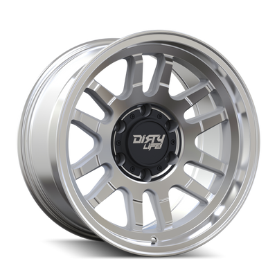 Dirty Life - CANYON - Silver - Machined - 17" x 9", -12 Offset, 5x127 (Bolt pattern), 71.50mm HUB
