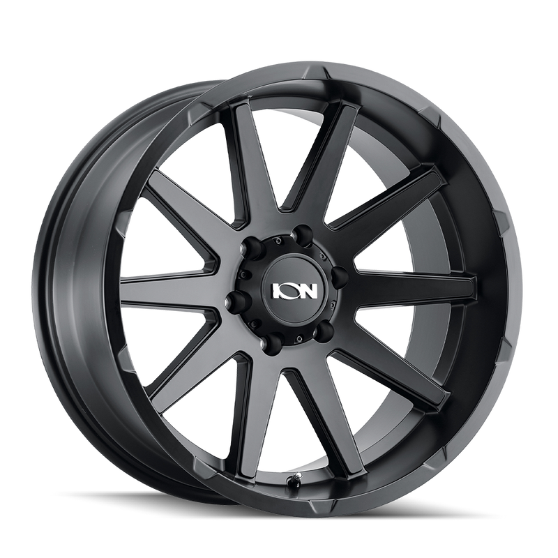 Ion Alloy - 143 - Black - MATTE BLACK - 20" x 9", 0 Offset, 5x127 (Bolt Pattern), 71.5mm HUB