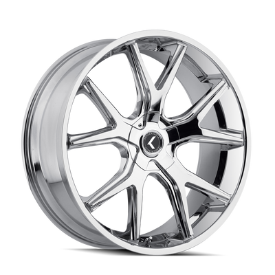 Kraze Wheels - SPLITZ - Chrome - CHROME - 26" x 10", 18 Offset, 5x115/120 (Bolt Pattern), 74.1mm HUB