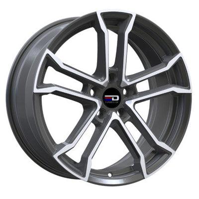 Euro Design - Monaco - Gunmetal - Gunmetal Polished - 20" x 8.5", 35 Offset, 5x120 (Bolt Pattern), 72.6mm HUB