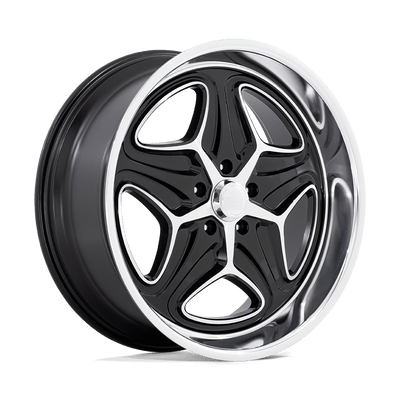 Foose - F171 MERLOT - Black - GLOSS BLACK MACHINED - 22" x 9", 15 Offset, 5x127 (Bolt Pattern), 78.1mm HUB