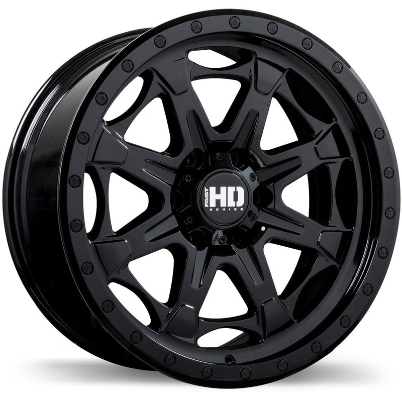 Fast HD - Hooligan - Black - Gloss Black - 18" x 9", 10 Offset, 6x139.7 (Bolt Pattern), 106.1mm HUB