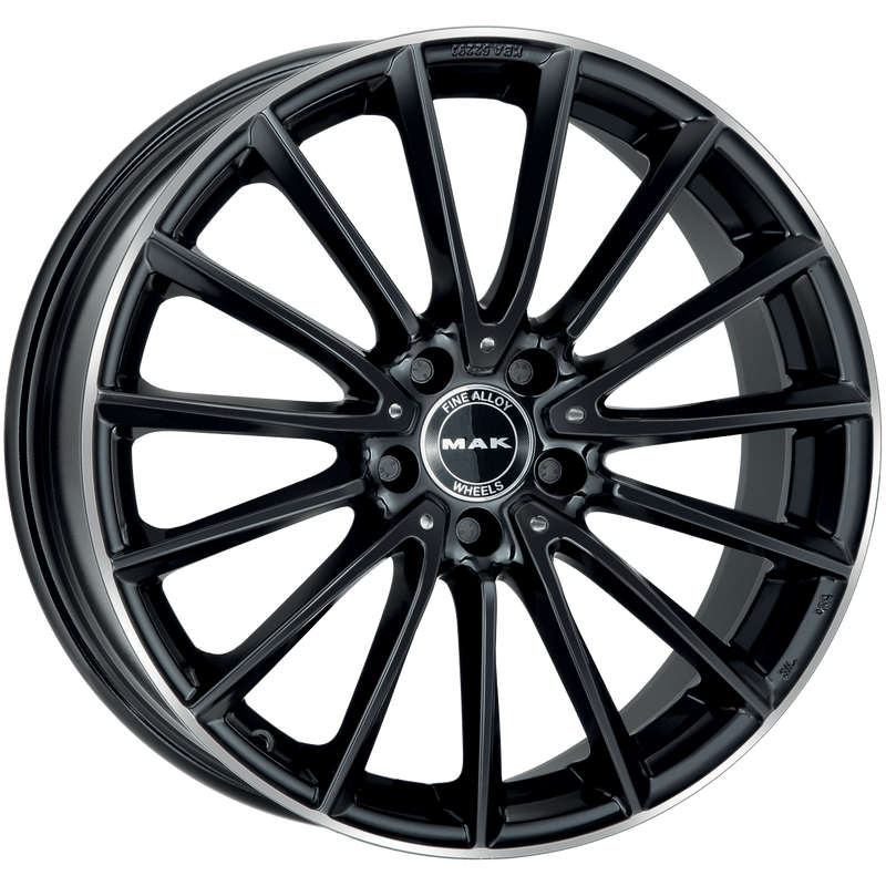 Mak Wheels - KOMET - Black - GLOSS BLACK MIRROR RING - 19" x 9", 20 Offset, 5x112 (Bolt Pattern), 66.6mm HUB