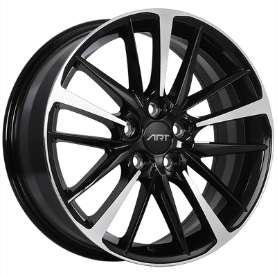 ART - Replica 155 - Black - Gloss Black - Machined Face - 17" x 7", 40 Offset, 5x114.3 (Bolt Pattern), 60.1mm HUB