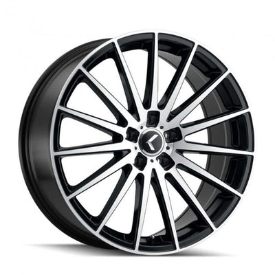 Kraze Wheels - KR194 - Black - BLACK/MACHINED FACE - 18" x 8", 40 Offset, 5x114.3 (Bolt Pattern), 72.6mm HUB