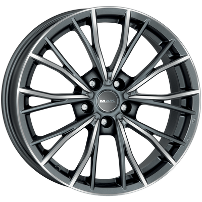 Mak Wheels - MARK - Gunmetal - GUN MET-MIRROR FACE - 18" x 8", 30 Offset, 5x120 (Bolt Pattern), 72.6mm HUB