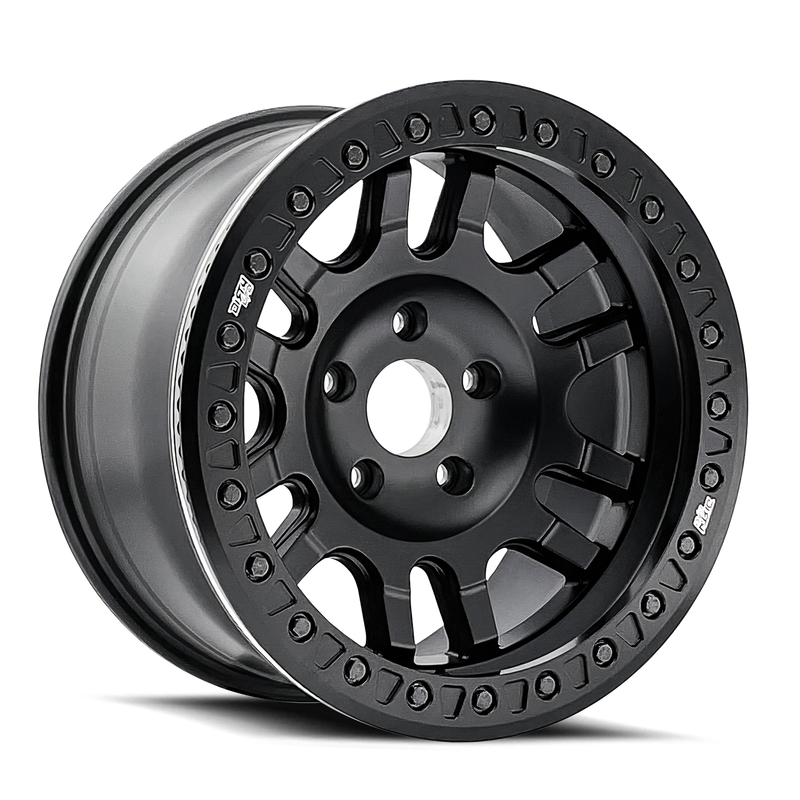 Dirty Life - CANYON RACE - Black - MATTE BLACK - 17" x 9", -12 Offset, 8x165.1 (Bolt Pattern), 130.8mm HUB