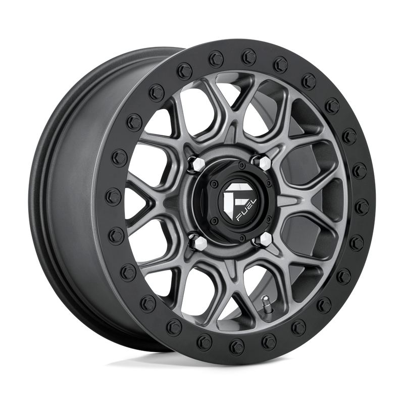 Fuel UTV - D919 TECH BEADLOCK - Gunmetal - MATTE GUN METAL BLACK BEAD RING - 15" x 10", 0 Offset, 4x137 (Bolt Pattern), 110.1mm HUB