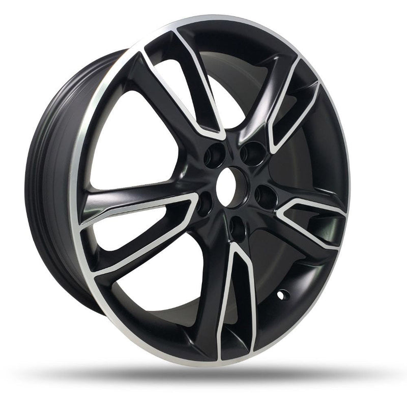 DTD - Replica - Black - Matte Black Machined - 18" x 7.5", 50 Offset, 5x114.3 (Bolt Pattern), 67.1mm HUB