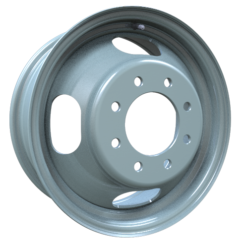 Envy Wheels - Dually Steel Wheel - Grey - GREY - 16" x 6.5", 127 Offset, 8x165.1 (Bolt Pattern), 117mm HUB