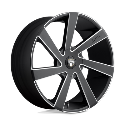 DUB - S133 DIRECTA - Black - MATTE BLACK MILLED - 22" x 9.5", 15 Offset, 5x115/120.65 (Bolt Pattern), 72.6mm HUB