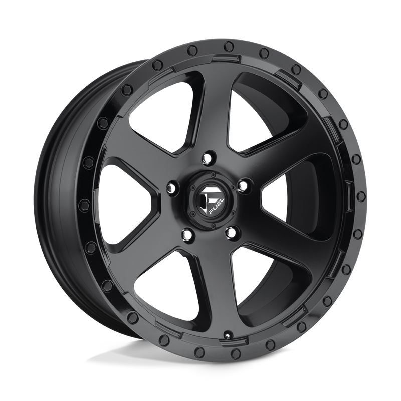 Fuel - D589 RIPPER - Black - MATTE BLACK GLOSS BLACK LIP - 20" x 9", 20 Offset, 6x135 (Bolt Pattern), 87.1mm HUB
