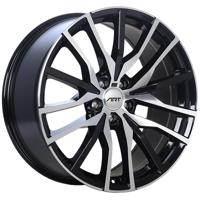 ART - Replica 188 - Black - Gloss Black - Machined Face - 22" x 9.5", 37 Offset, 5x112 (Bolt Pattern), 66.6mm HUB