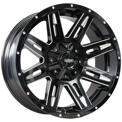 Ruffino HARD - Country - Black - Gloss Black - Milled Edge - 20" x 9", 0 Offset, 6x135/139.7 (Bolt Pattern), 87.1mm HUB