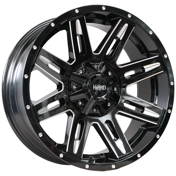 Ruffino HARD - Country - Black - Gloss Black - Milled Edge - 20" x 9", 0 Offset, 6x135/139.7 (Bolt Pattern), 87.1mm HUB