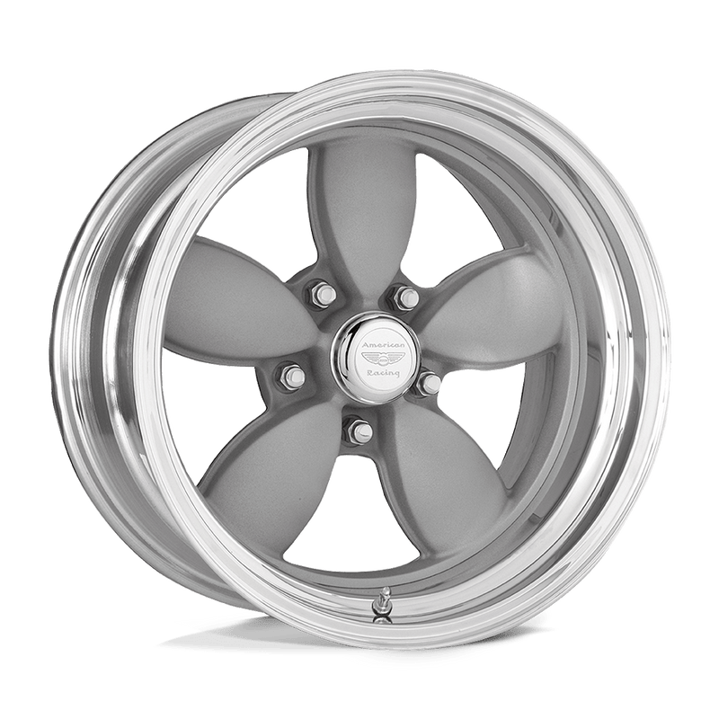 American Racing Vintage - VN402 CLASSIC 200S - Gunmetal - TWO-PIECE VINTAGE SILVER CENTER POLISHED BARREL - 17" x 8", -13 Offset, 5x120.65 (Bolt Pattern), 83.1mm HUB