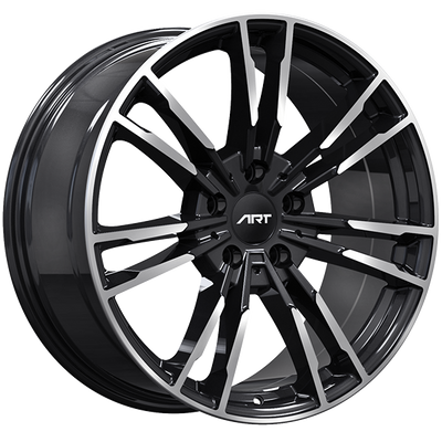 ART - Replica 228 - Black - Gloss Black - Machined Face - 19" x 9.5", 35 Offset, 5x112 (Bolt Pattern), 66.6mm HUB