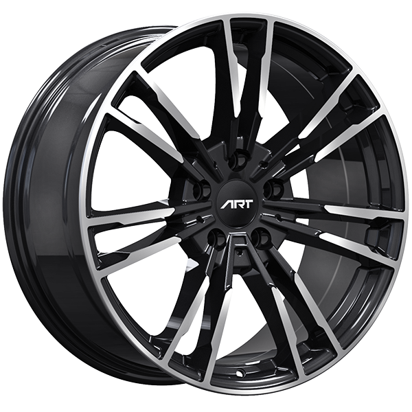 ART - Replica 228 - Black - Gloss Black - Machined Face - 19" x 9.5", 35 Offset, 5x112 (Bolt Pattern), 66.6mm HUB