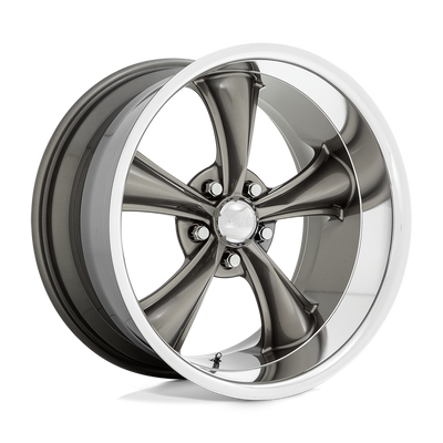 American Racing Vintage - VN338 BOSS TT - Gunmetal - GRAPHITE WITH DIAMOND CUT LIP - 18" x 8", 2 Offset, 5x114.3 (Bolt Pattern), 72.6mm HUB