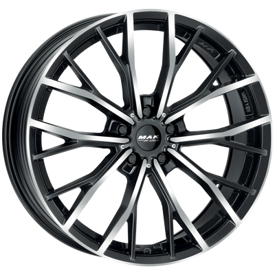 Mak Wheels - priMe-FF - Black - BLACK MIRROR - 19" x 8", 54 Offset, 5x112 (Bolt Pattern), 66.6mm HUB