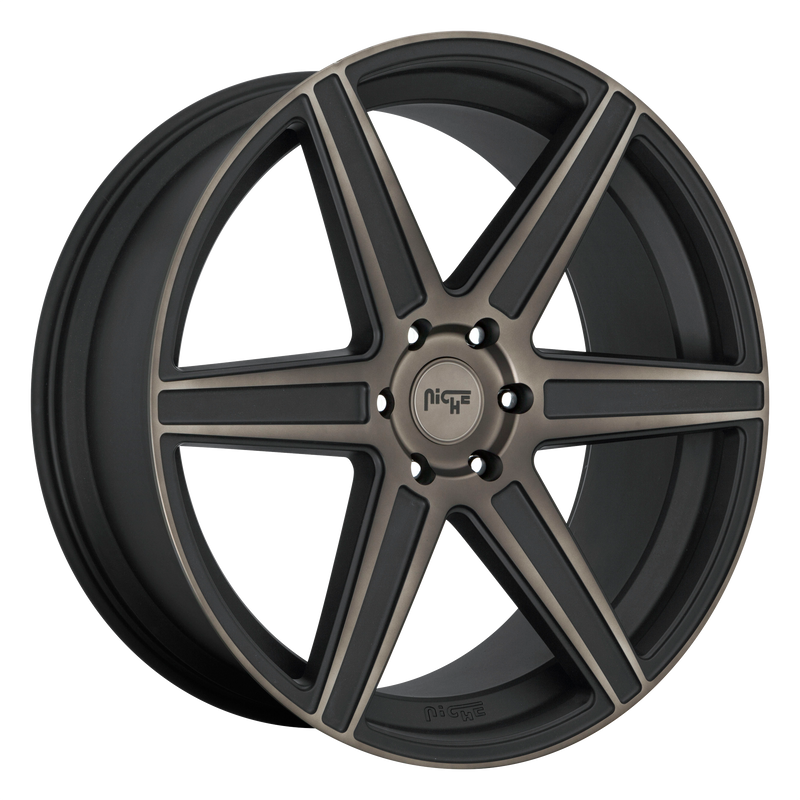 Niche - M236 CARINA - Gunmetal - MATTE MACHINED DOUBLE DARK TINT - 24" x 10", 3 Offset, 6x139.7 (Bolt Pattern), 106.1mm HUB