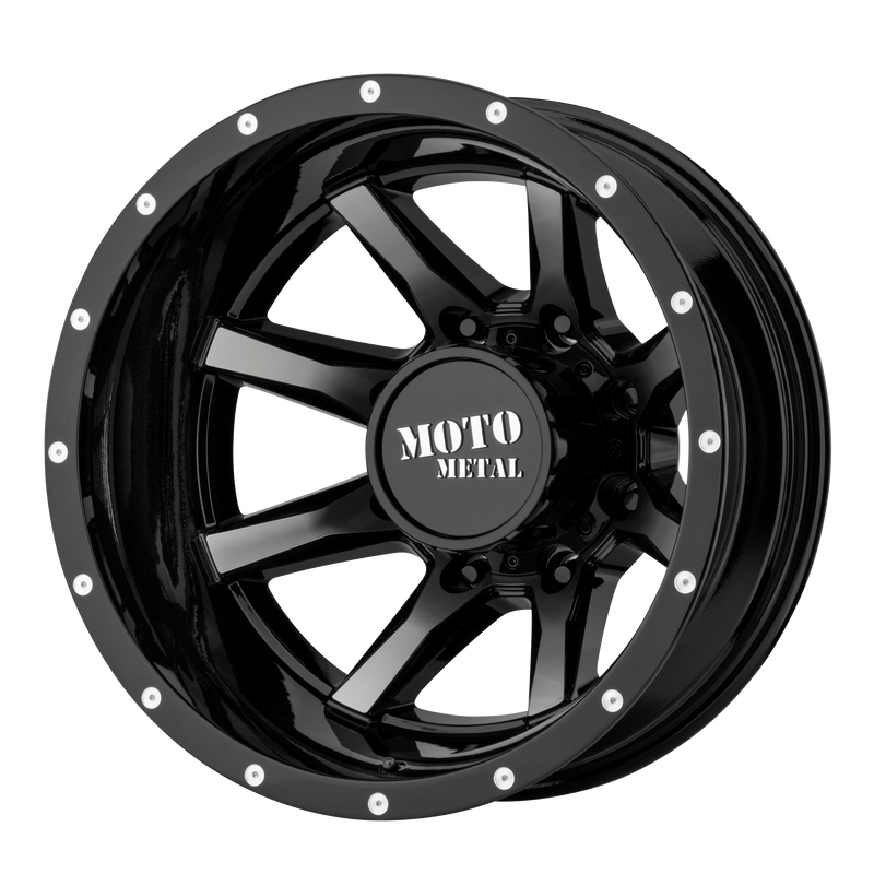Moto Metal - MO995 - Black - GLOSS BLACK MACHINED - REAR - 17" x 6.5", -14 Offset, 8x165.1 (Bolt Pattern), 125.1mm HUB