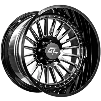 GT Off-Road - Strike - Black - Gloss Black Milled - 26" x 14", -76 Offset, 8x170 (Bolt pattern), 125.2mm HUB