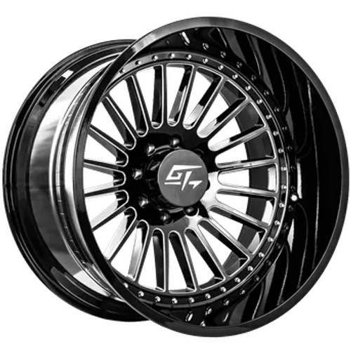 GT Off-Road - Strike - Black - Gloss Black Milled - 26" x 14", -76 Offset, 8x170 (Bolt pattern), 125.2mm HUB