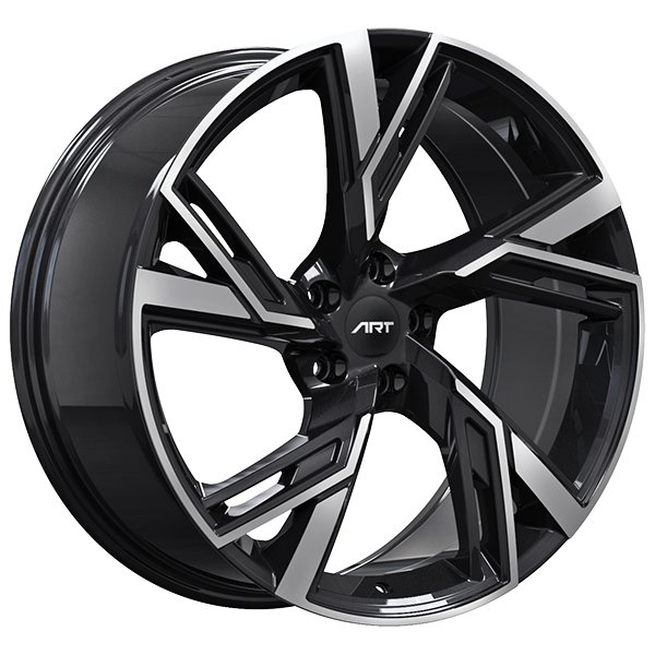 ART - Replica 230 - Black - Gloss Black - Machined Face - 19" x 8.5", 28 Offset, 5x112 (Bolt Pattern), 66.5mm HUB
