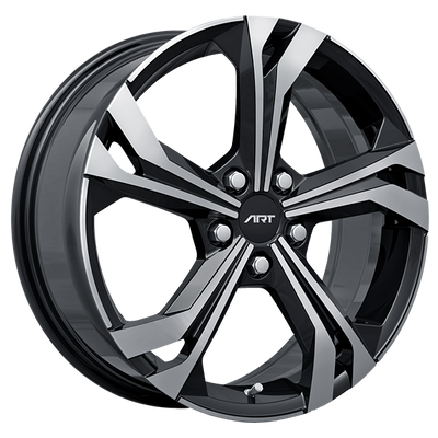 ART - Replica 258 - Black - Gloss Black - Machined Face - 18" x 7", 35 Offset, 5x112 (Bolt Pattern), 57.1mm HUB