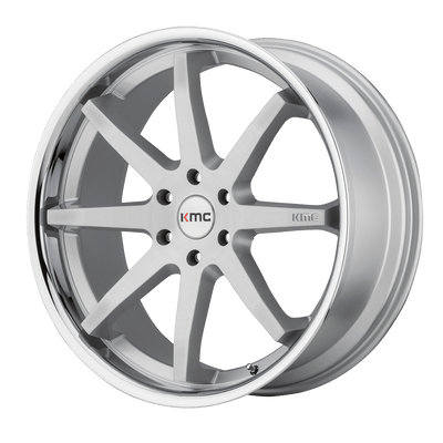 KMC Wheels - KM715 REVERB - Silver - Brushed Silver Chrome Lip - 20" x 9", 30 Offset, 5x114.3 (Bolt Pattern), 72.6mm HUB