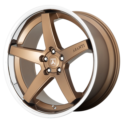 Asanti Black - ABL31 REGAL - Gunmetal - SATIN BRONZE WITH CHROME LIP - 22" x 10.5", 35 Offset, 5x120 (Bolt Pattern), 74.1mm HUB