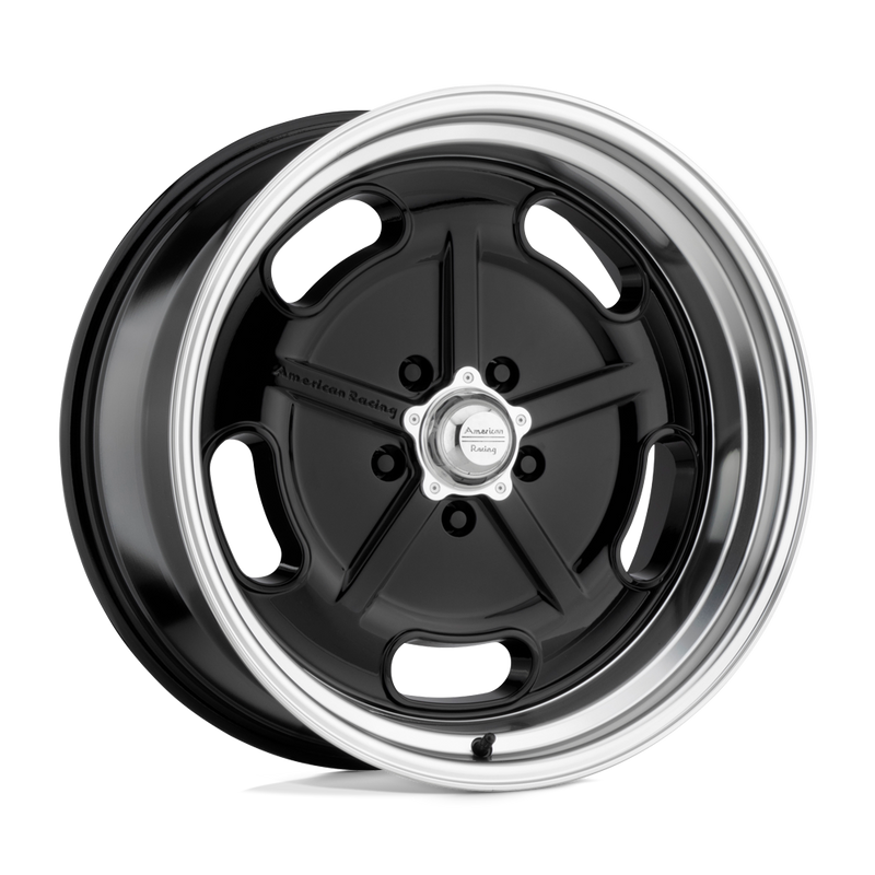 American Racing Vintage - VN511 SALT FLAT - Black - GLOSS BLACK DIAMOND CUT LIP - 17" x 8", 0 Offset, 5x120.65 (Bolt Pattern), 72.6mm HUB