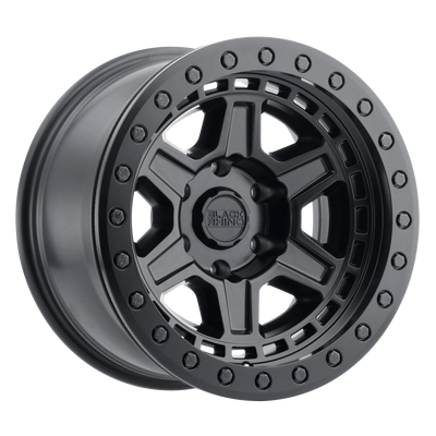 Black Rhino - RENO - Gunmetal - MATTE BLACK W/ BRASS BOLTS - 17" x 8.5", 0 Offset, 6x135 (Bolt Pattern), 87.1mm HUB