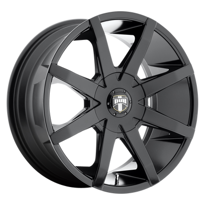 DUB - S110 PUSH - Black - GLOSS BLACK - 24" x 9.5", 33 Offset, 5x114.3/120 (Bolt Pattern), 72.56mm HUB