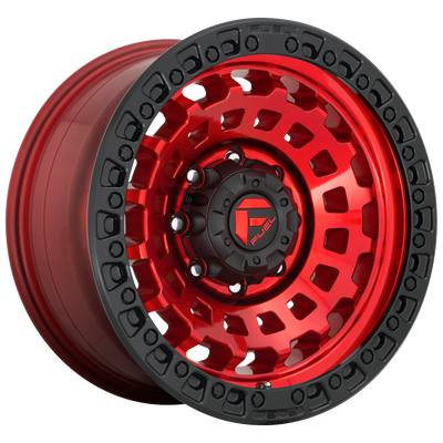 Fuel - D632 ZEPHYR - CANDY RED BLACK BEAD RING - 18" x 9", -12 Offset, 8x180 (Bolt Pattern), 124.2mm HUB