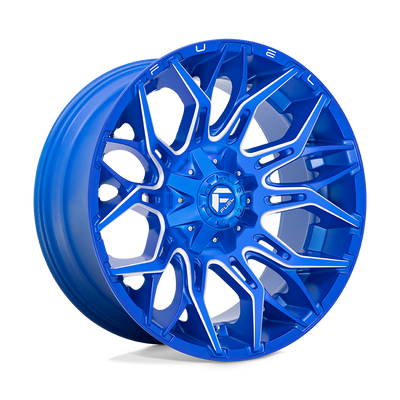 Fuel - D770 TWITCH - ANODIZED BLUE MILLED - 22" x 10", -18 Offset, 8x165.1 (Bolt Pattern), 125.1mm HUB