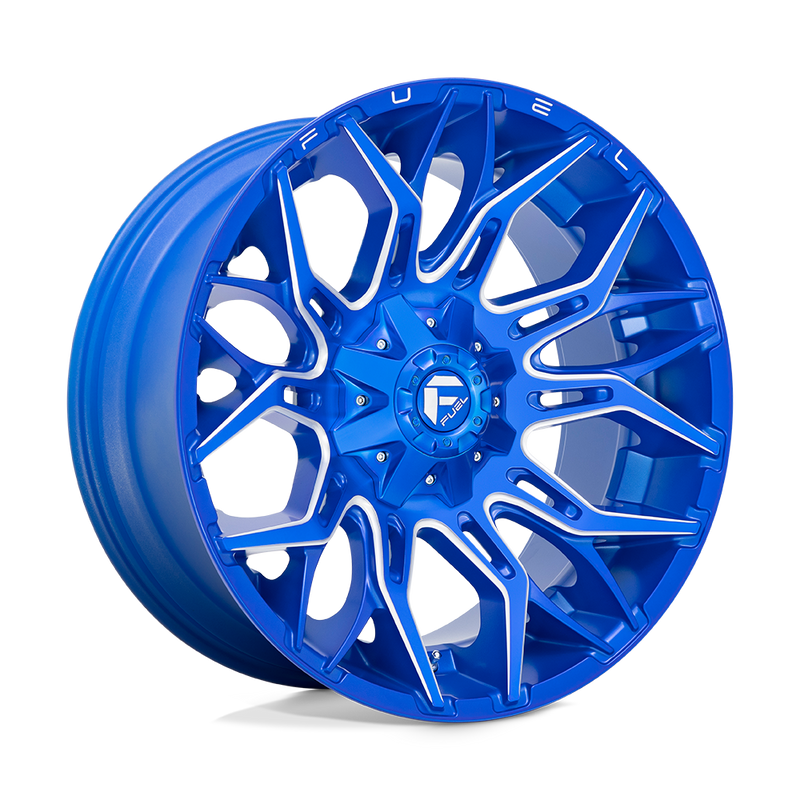 Fuel - D770 TWITCH - ANODIZED BLUE MILLED - 22" x 10", -18 Offset, 8x165.1 (Bolt Pattern), 125.1mm HUB