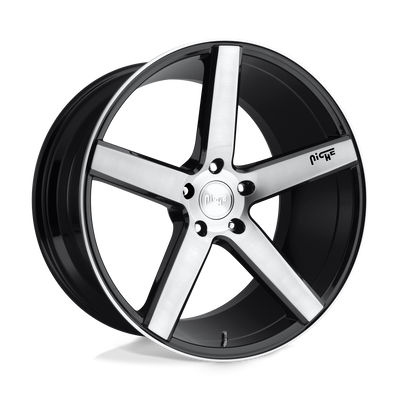 Niche - M124 MILAN - Black - GLOSS BLACK BRUSHED - 22" x 9", 38 Offset, 5x114.3 (Bolt Pattern), 72.6mm HUB