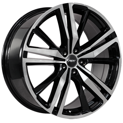 ART - Replica 239 - Black - Gloss Black - Machined Face - 20" x 8.5", 38 Offset, 5x108 (Bolt Pattern), 63.4mm HUB