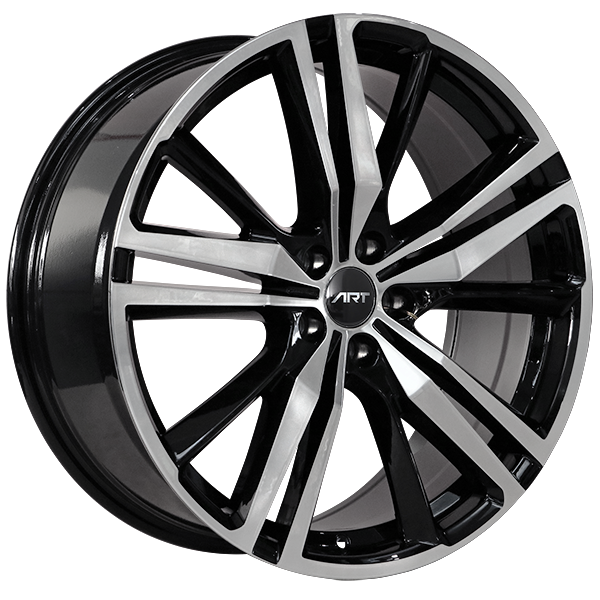 ART - Replica 239 - Black - Gloss Black - Machined Face - 20" x 8.5", 38 Offset, 5x108 (Bolt Pattern), 63.4mm HUB