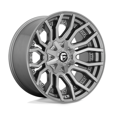 Fuel - D713 RAGE PLATINUM - Gunmetal - BRUSHED GUN METAL TINTED CLEAR - 20" x 10", -18 Offset, 8x170 (Bolt Pattern), 125.1mm HUB