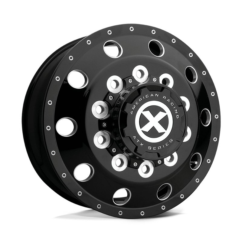 ATX - AO405 TREX - Black - GLOSS BLACK MILLED - 24.5" x 8.25", 144 Offset, 10x285.75 (Bolt Pattern), 220.1mm HUB
