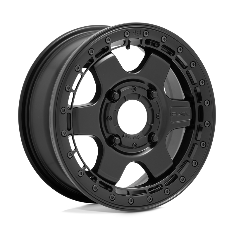 Fuel UTV - D922 BLOCK BEADLOCK - Black - MATTE BLACK WITH BLACK RING - 15" x 6", 38 Offset, 4x156 (Bolt Pattern), 132mm HUB