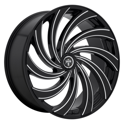 DUB - S239 DELISH - Black - GLOSS BLACK MILLED - 24" x 10", 5 Offset, 5x115/120 (Bolt Pattern), 72.56mm HUB