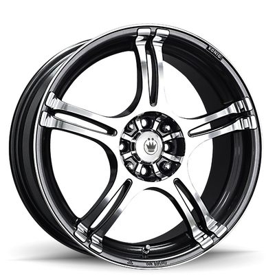 Konig - Incident - Gunmetal - Graphite With Machined Face - 15" x 6.5", 40 Offset, 4x100/114.3 (Bolt Pattern), 73.1mm HUB
