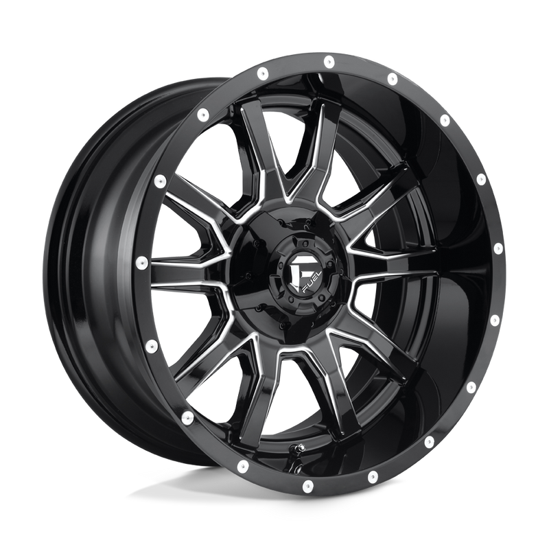 Fuel - D627 VANDAL - Black - GLOSS BLACK MILLED - 18" x 9", 1 Offset, 5x139.7/150 (Bolt Pattern), 110.1mm HUB