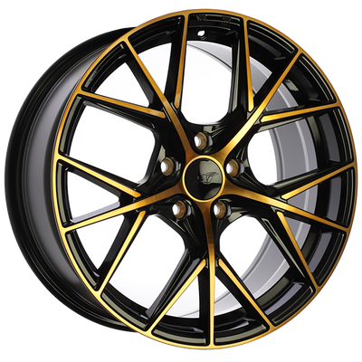 Dai Alloys - A-Spec - Black - Gloss Black - Machined Face - Bronze Face - 15" x 6.5", 40 Offset, 4x100 (Bolt Pattern), 73.1mm HUB